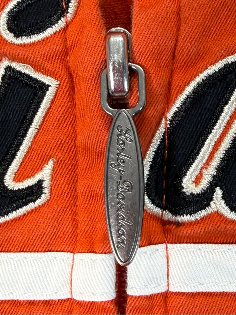 Harley-Davidson Bright Orange and Black Zip Racing Shirt - Picture 4 of 9